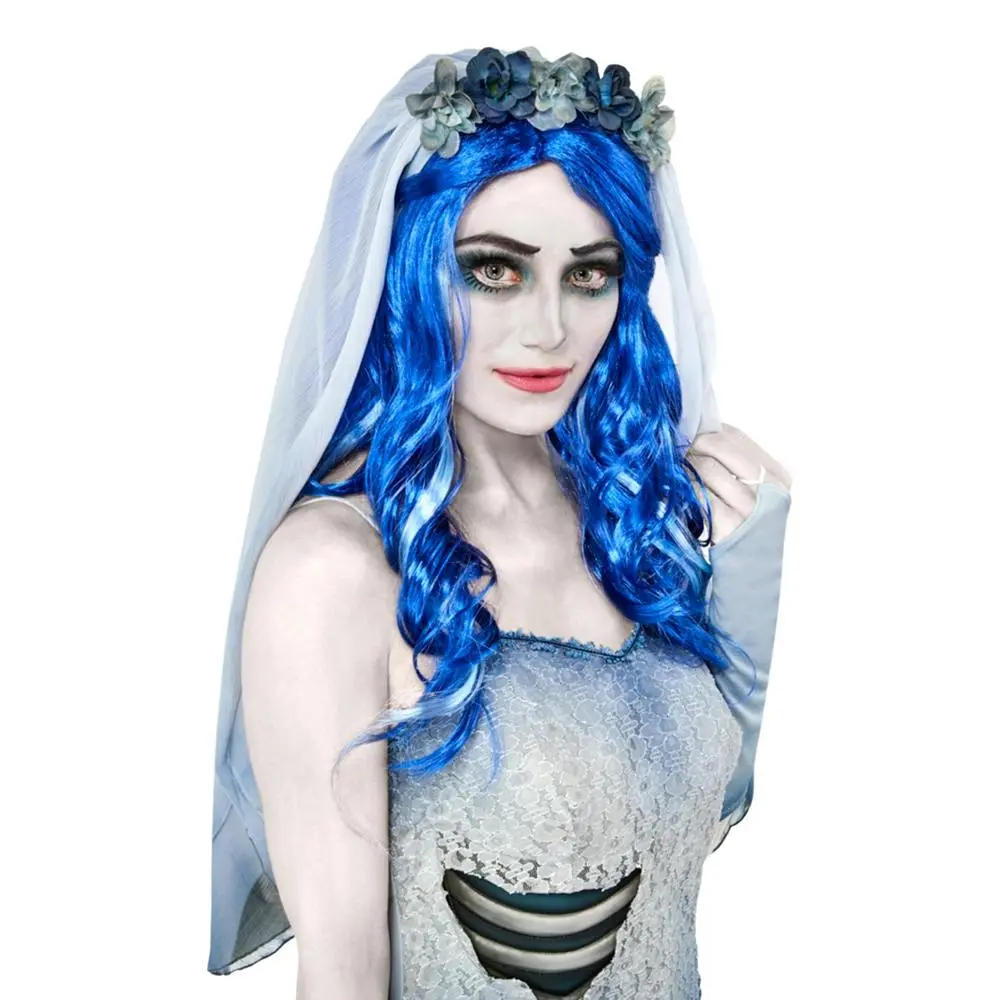 Corpse Bride Emily Wig Fake Hair Adult/Girls Halloween Costume Party Accessory - Fashion