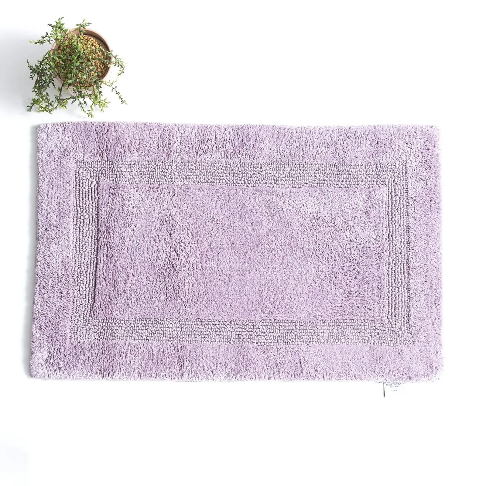 Renee Taylor Soho 80cm Cotton Bathroom/Toilet Floor Mat/Rug Reversible Lilac - Home & Garden