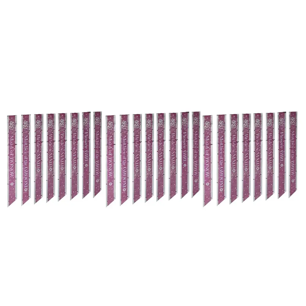 3x 8pc Rubies Bridal Party Sash Costume Dress-up Celebration Accessory Pack Pink