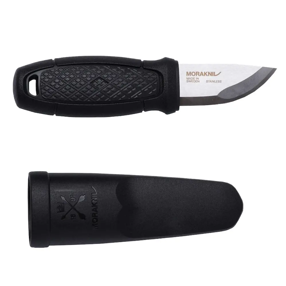 Morakniv Eldris Stainless Steel Outdoor Knife + Sheath | Black YKM12647 - Sports & Outdoor