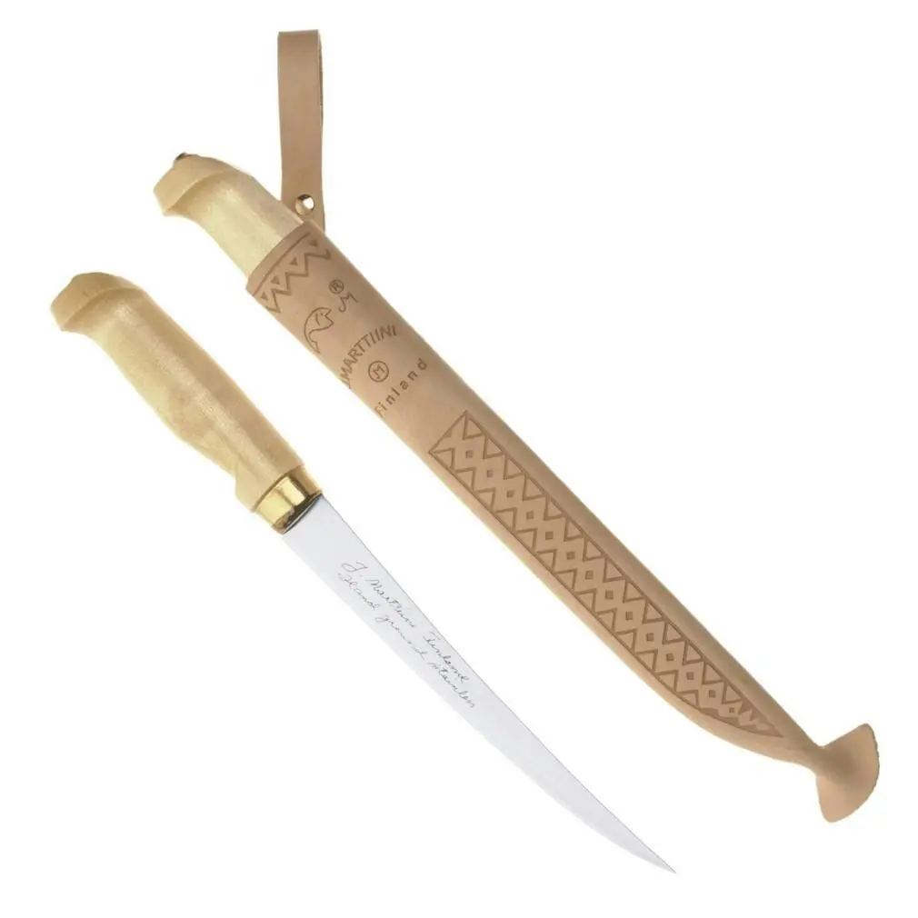 7.5 Inch Marttiini 630010 Classic Filleting Knife with Birchwood Handle - Sports & Outdoor