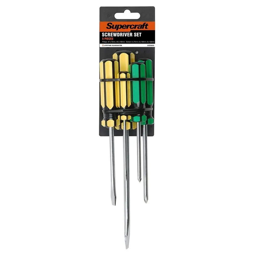 5pc Supercraft Precision Screwdriver Slotted/Philips Home Improvement DIY Tools - Hardware