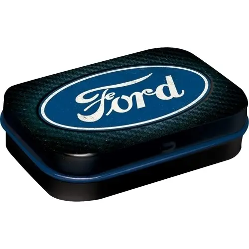 Nostalgic Art 6cm Metal Tin Mint Box Ford Blue Shine Fresh Breath Hard Candy - Groceries