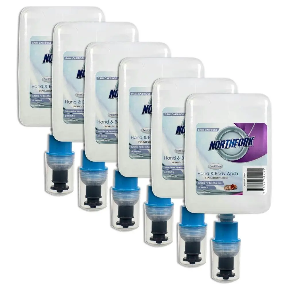 6PK Northfork 0.4ml Liquid Hand/Body Wash Cartridge For Sensitive Skin Pearl WHT - Beauty