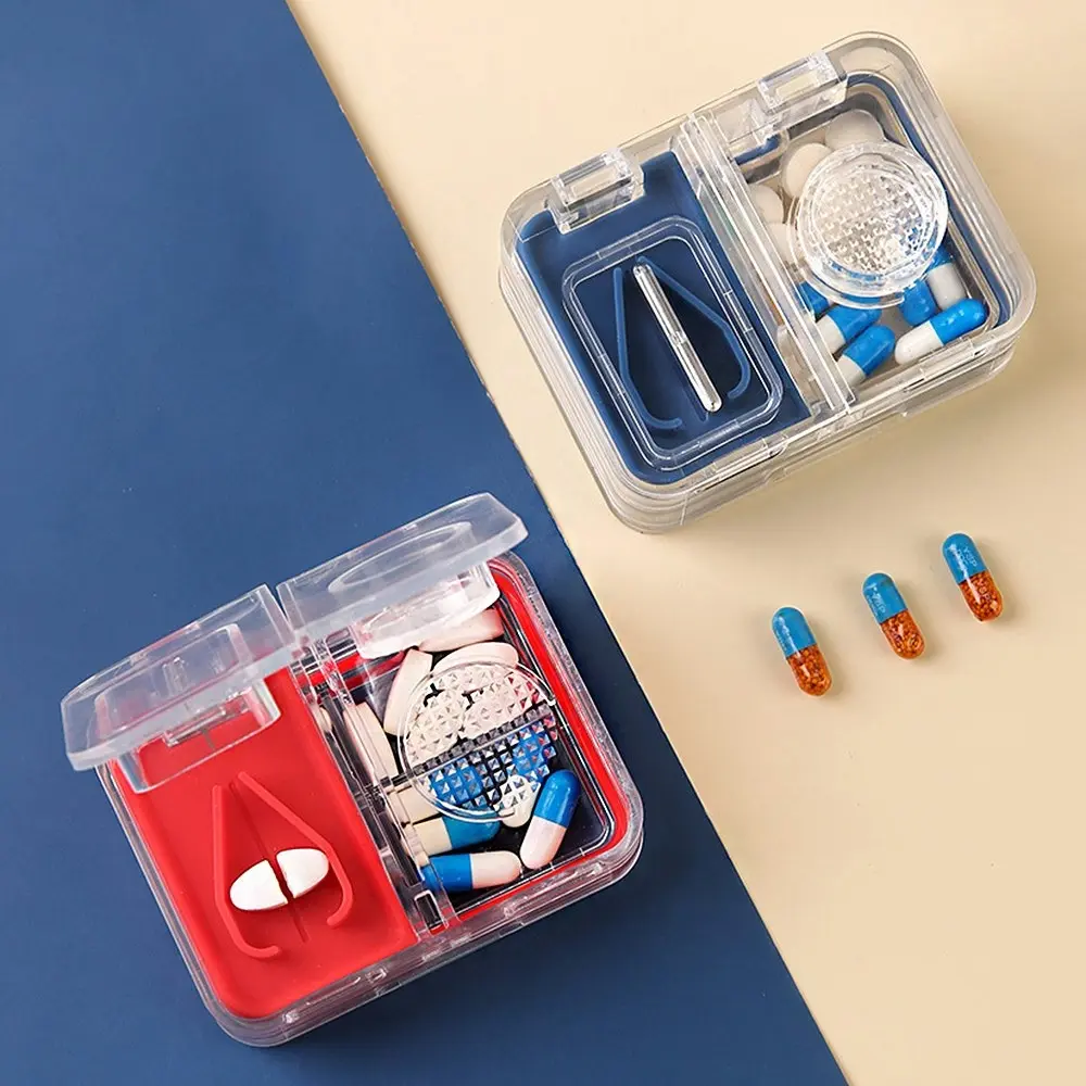 2Pcs Portable Medicine Box Medicine Cutter Medicine Separator Pill Storage Box - Home & Garden