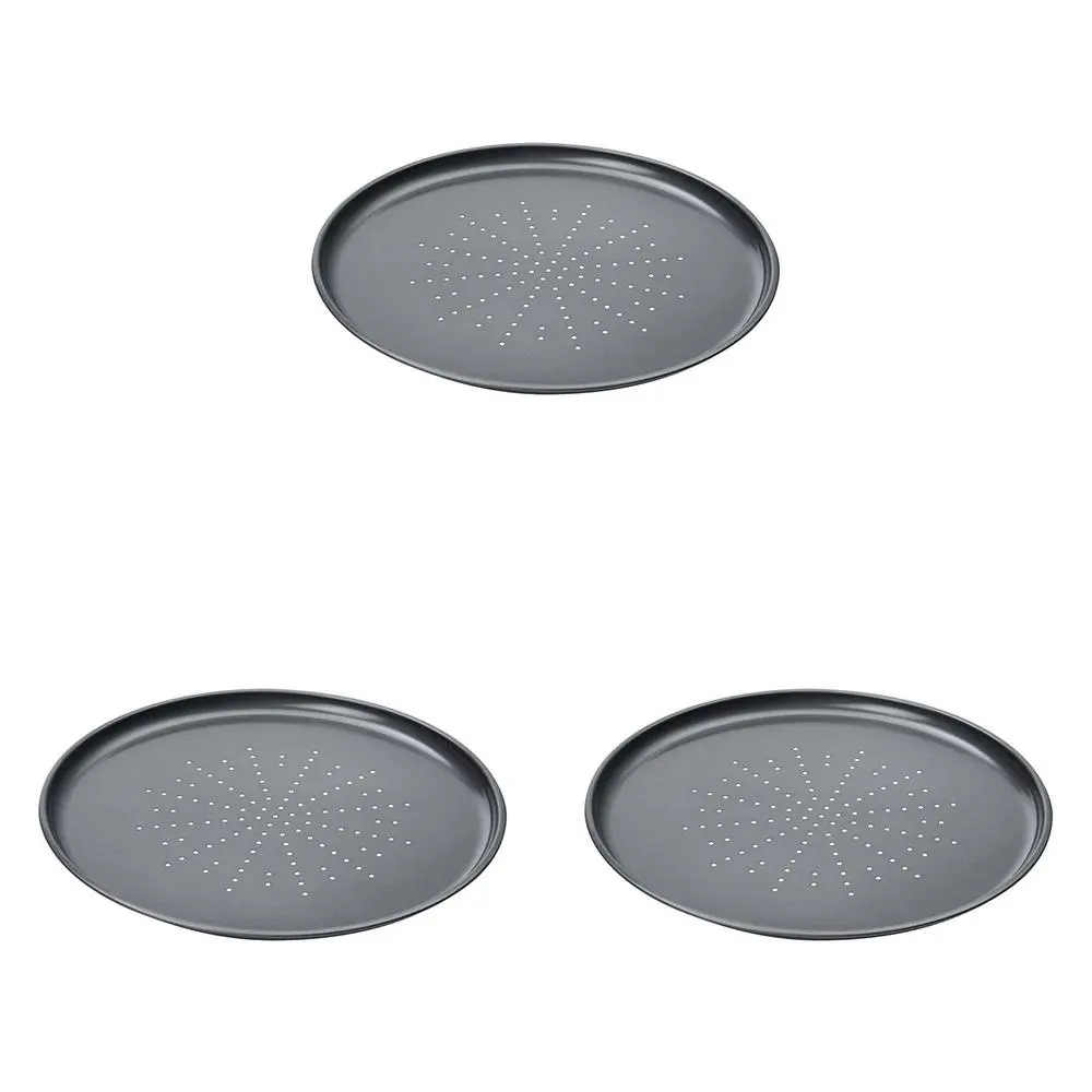 3PK Wiltshire Easybake Round Oven/Dishwasher Safe Pizza Pan Crisper 31x1.5cm - Home & Garden