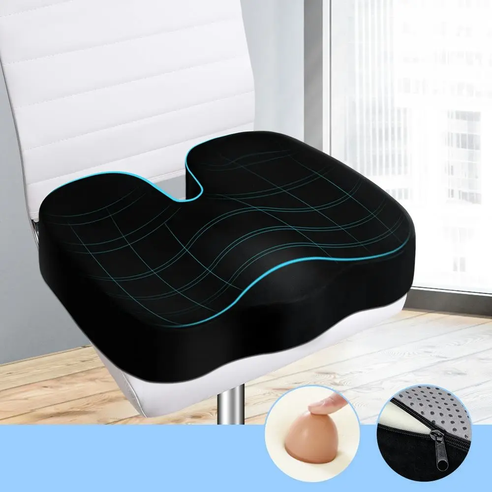 Starry Eucalypt Seat Cushion Memory Foam Pillow with Black Plush Cover - Best Selling Linen & Towels - From $20