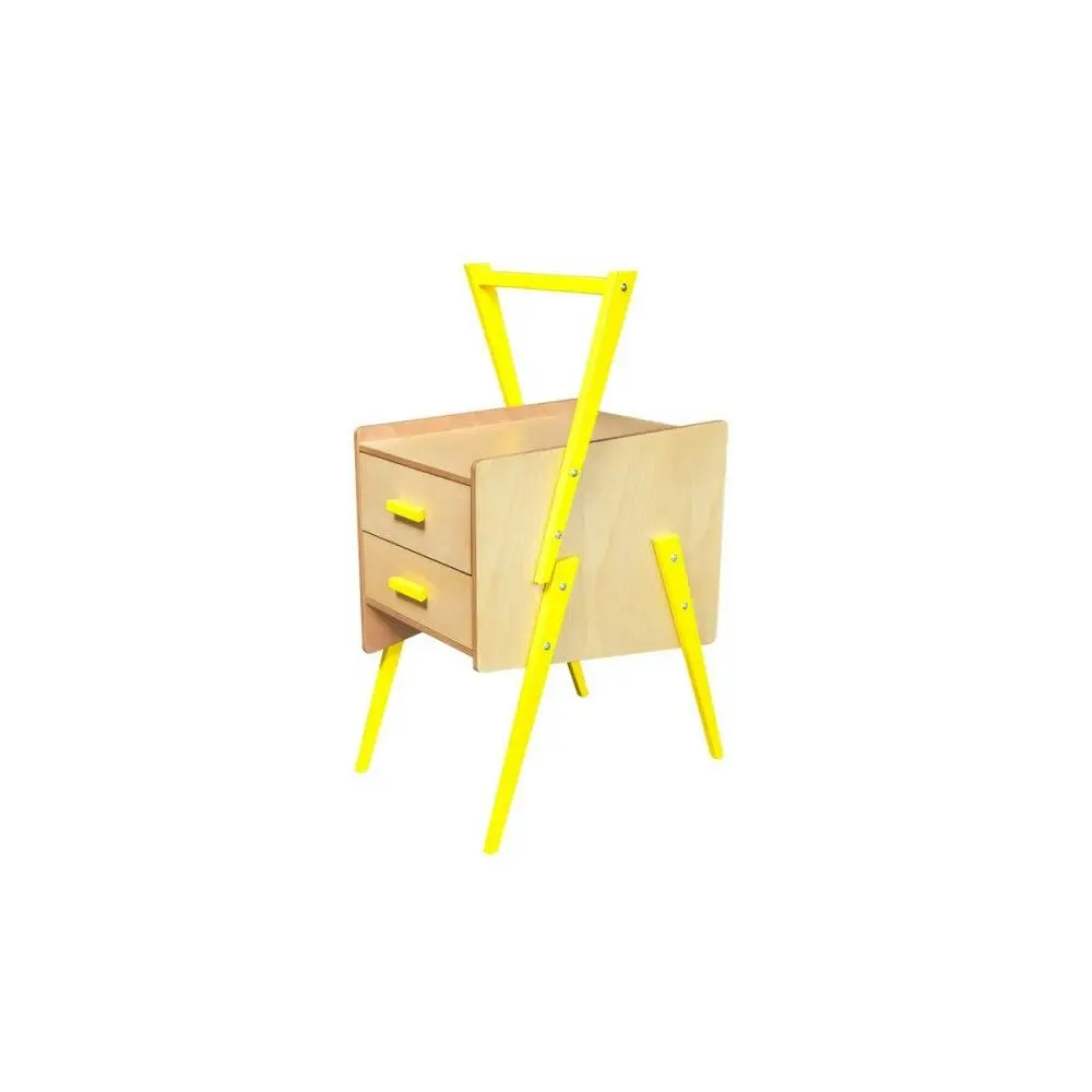6IXTY Swing Scandinavian Bedside Nightstand Side End Lamp Table - Yellow