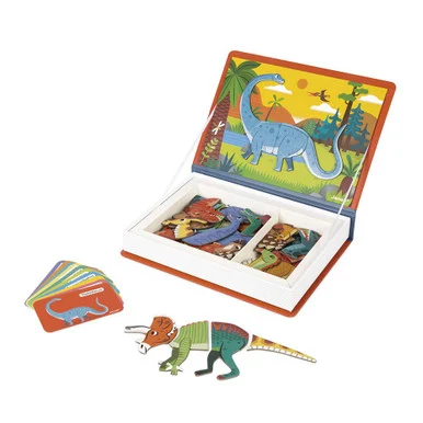 Juratoys Us Corp J02590 Magneti'books, Dinosaurs, 50 Pieces (10 Cards, 40 Magnetic Shapes), Ages 3 To 8 Years - janod