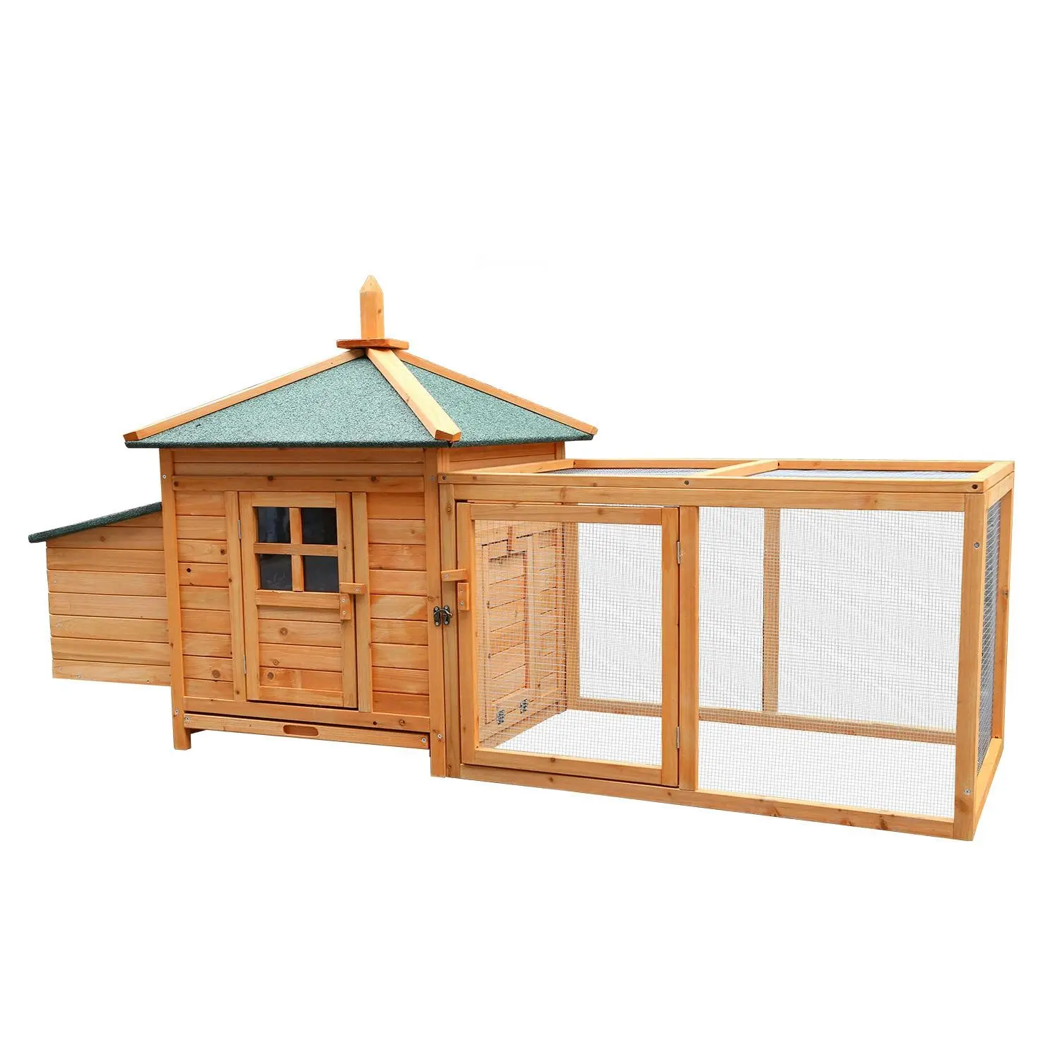 Furtastic Large Wooden Chicken Coop Rabbit Hutch Nesting Box Fir Wood - Pets
