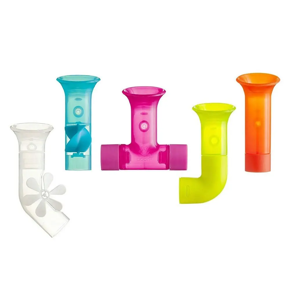 Boon 5pc Pipes Building Bath Toy Suction Set Tub/Shower Play/Fun Kids/Toddler - Baby