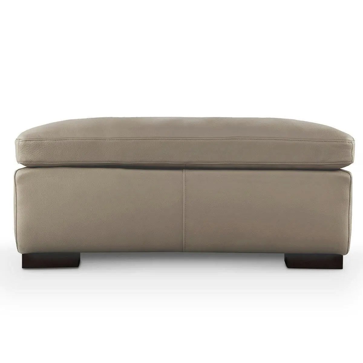 Kalona Genoa Leather Ottoman Taupe - Furniture