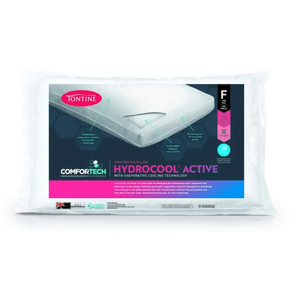 Tontine 46x72cm Comfortech Hydrocool Active Cotton Pillow High Profile White - Home & Garden