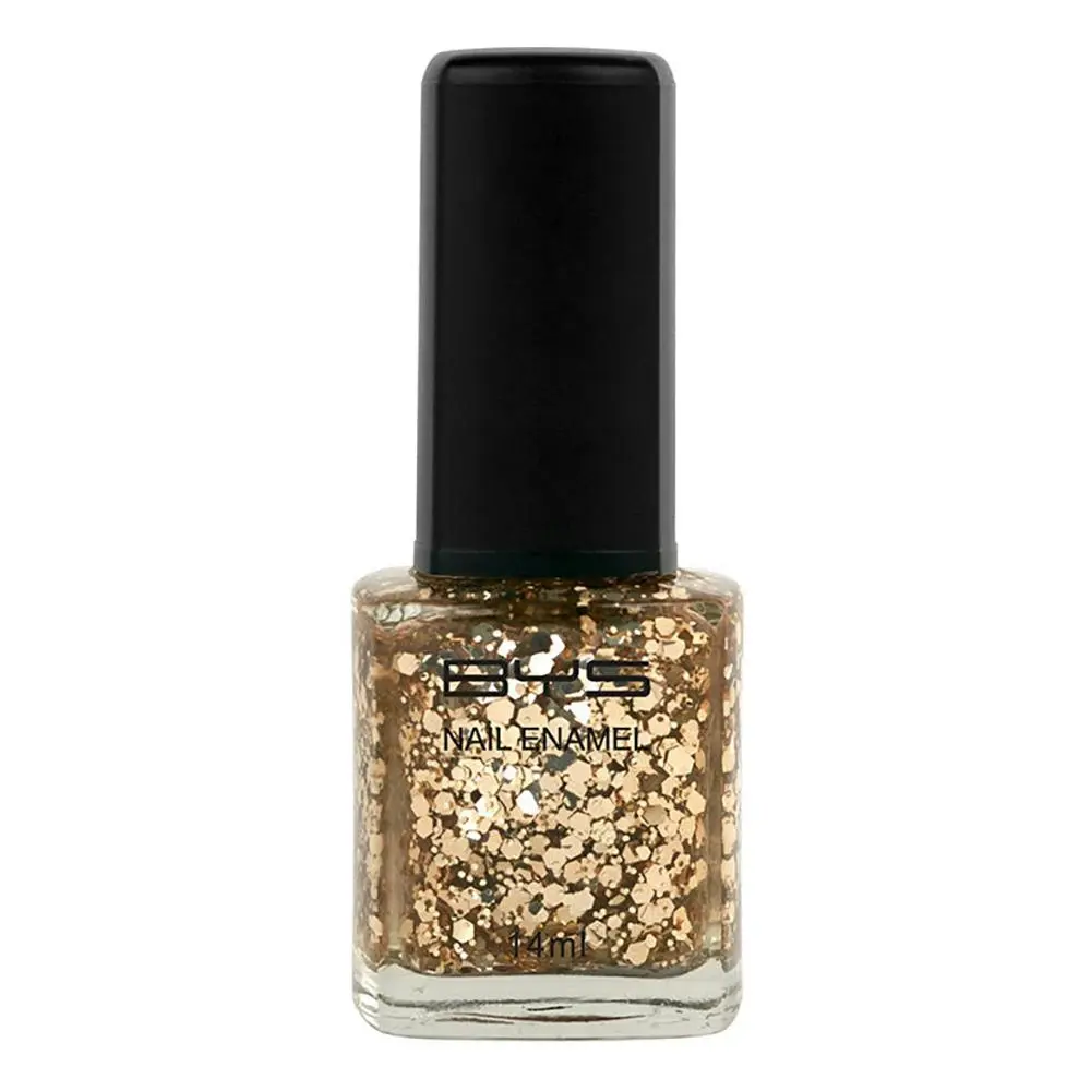 BYS Million Dollar Baby Nail Polish Enamel Lacquer Glitter Quick Dry 14ml Gold - Beauty