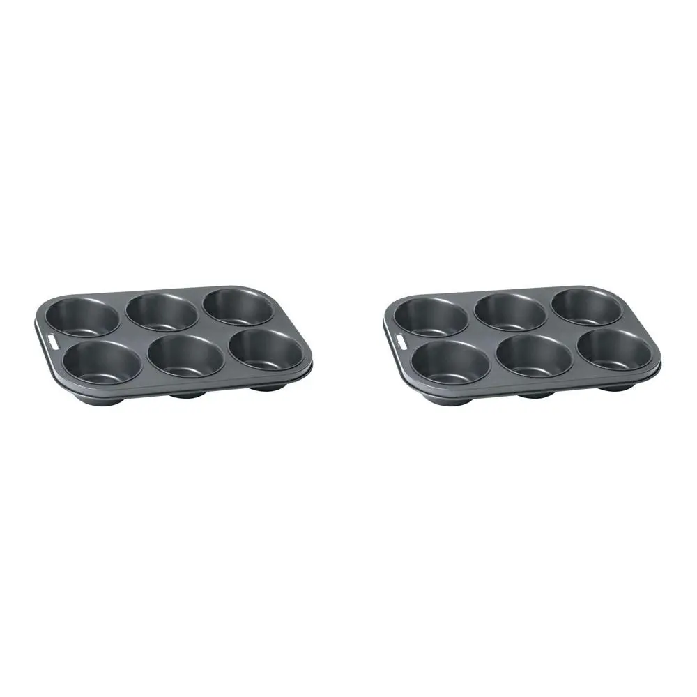 2x Wiltshire Easybake Non-Stick 6 Cup Texas Muffin/Cupcake Pan Baking Tray