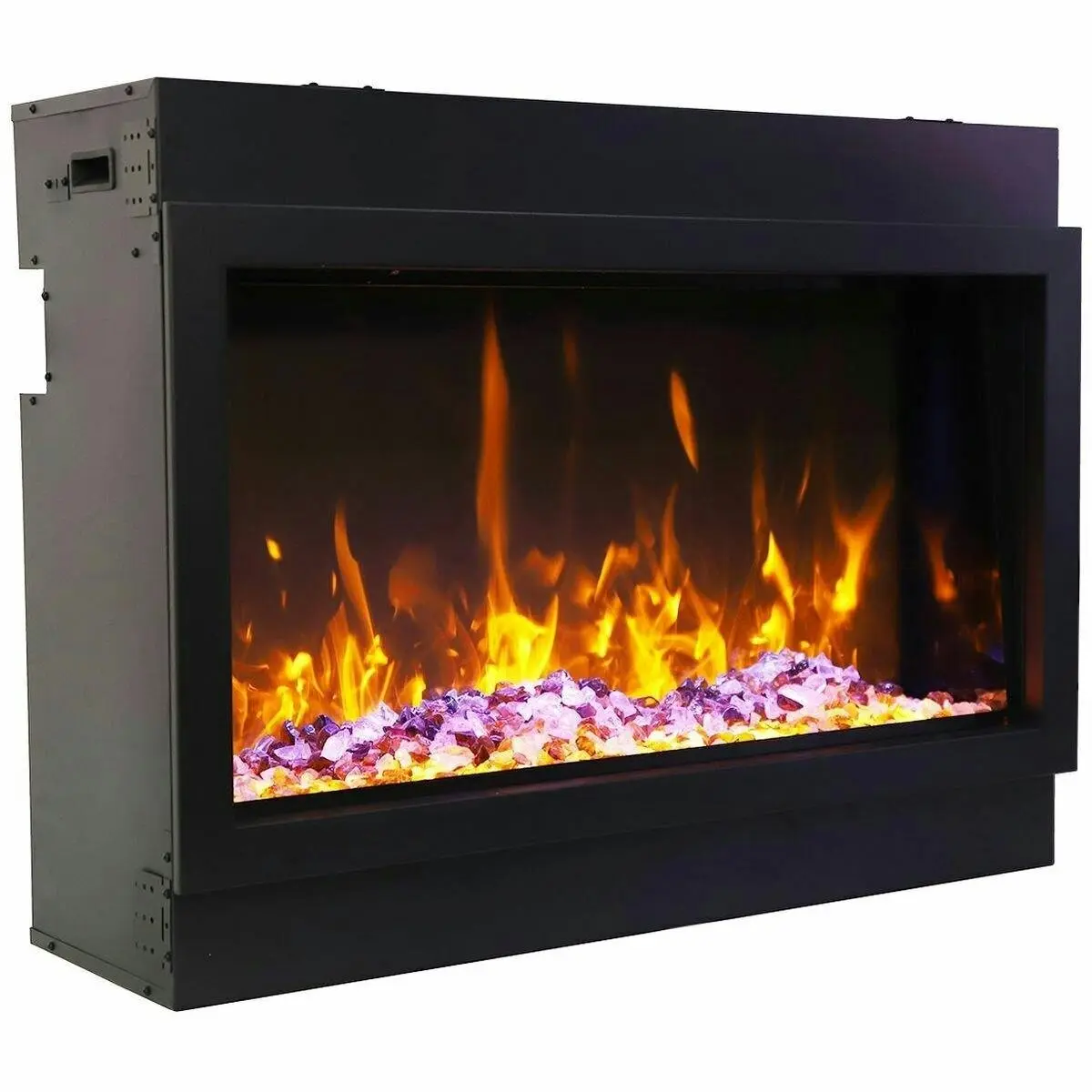 Remii 45 Inch Extra Tall Indoor Built-In Electric Fireplace with Black Steel Surround