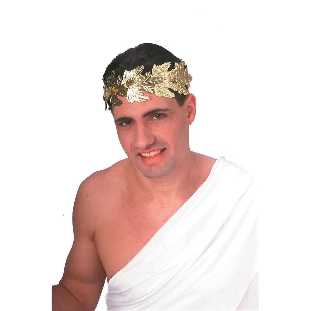Roman Wreath Leaves Headpiece Adult Ancient Greece Dress Up Head Costume Gold - Fashion