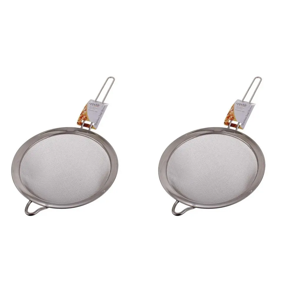 2x Appetito Stainless Steel Mesh Strainer Home Kitchen Cooking Utensil 20cm - Home & Garden