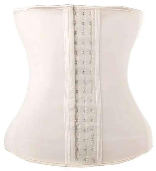 Corset Waist Trainer Body Shaper Womens Control Cincher Zipper Latex Nude - Beauty