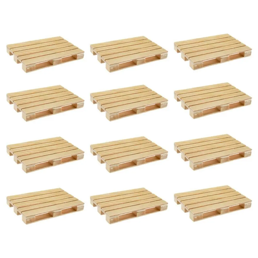 12PK Mini Wooden Pallet Glass Coasters/Mats For Beverages Drinks Beers Home/Bar - Home & Garden