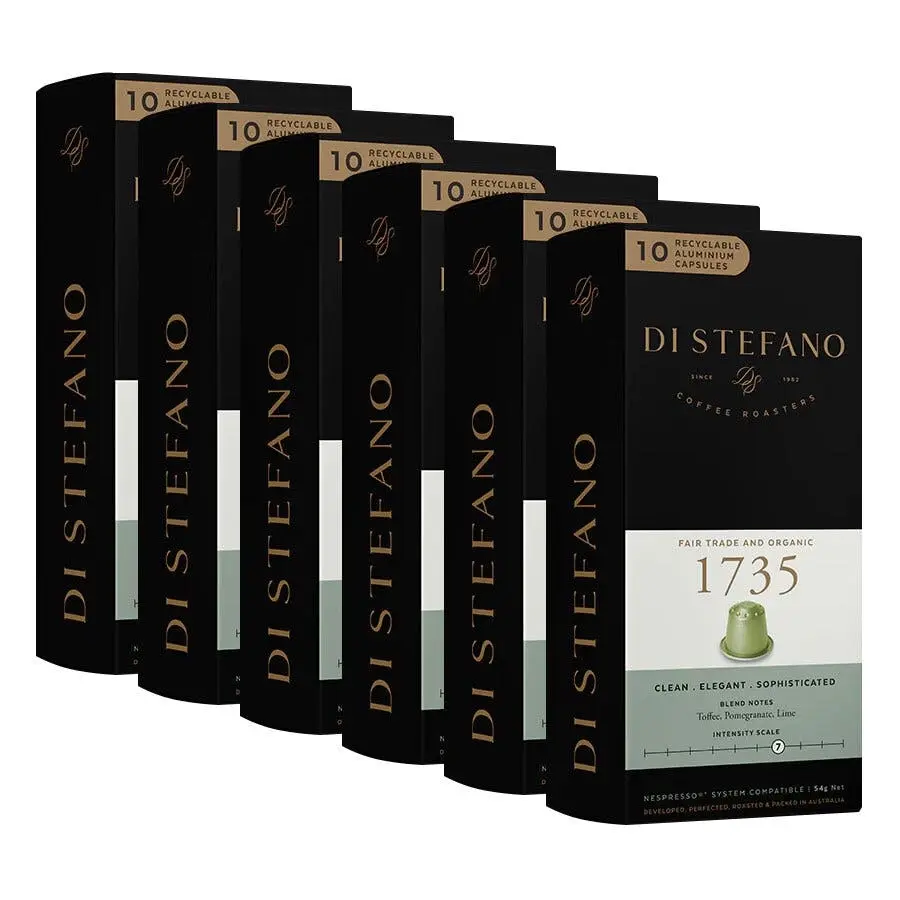 60pc Di Stefano 54g Medium Coffee Capsules/Pods 1735 Blend f/Nespresso Machine - Groceries