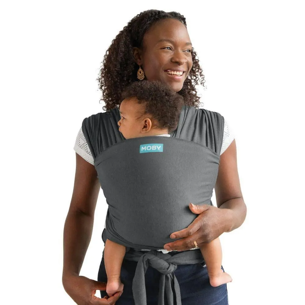 Moby Elements Wrap Baby/Infant Cotton Adjustable Travel Body Carrier Asphalt