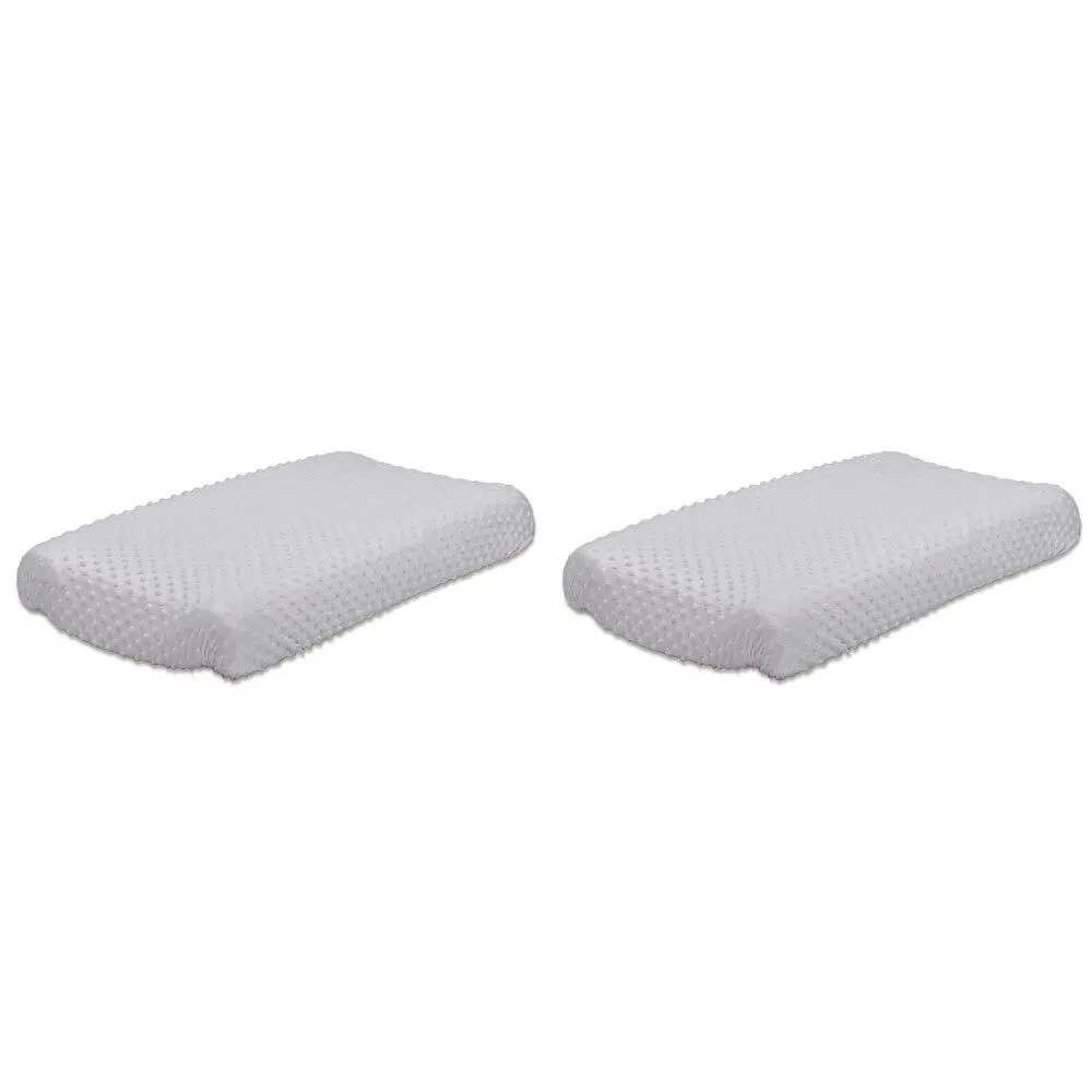 2x Little Haven Infant Polyester Changing Pad Cover Sleeve Dot Velour 81cm Grey - Baby