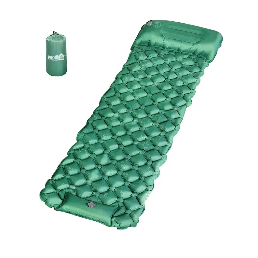 Mountview Sleeping Pad Inflatable Mattress Camping Air Bed Single Pillow 6cm - Furniture