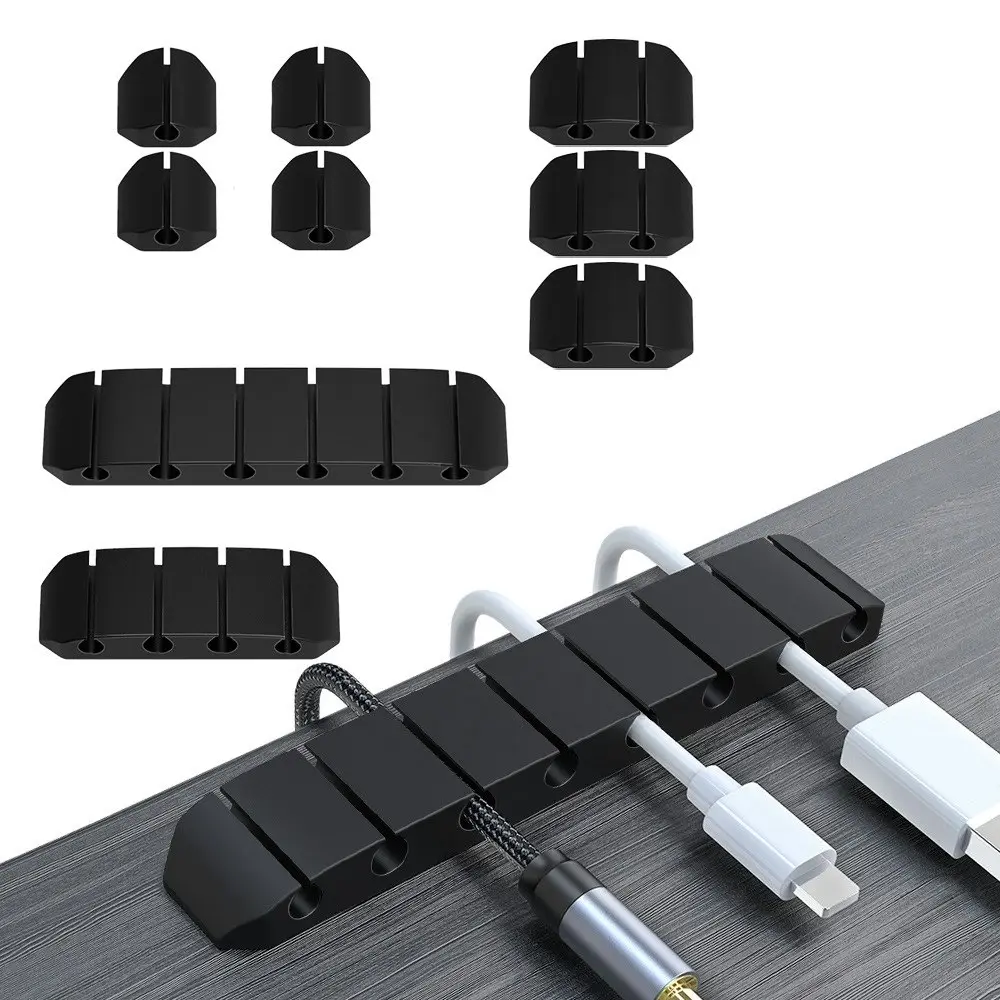 10Pcs Desktop Traceless Cable Fixer Data Cable Organizer - Electronics