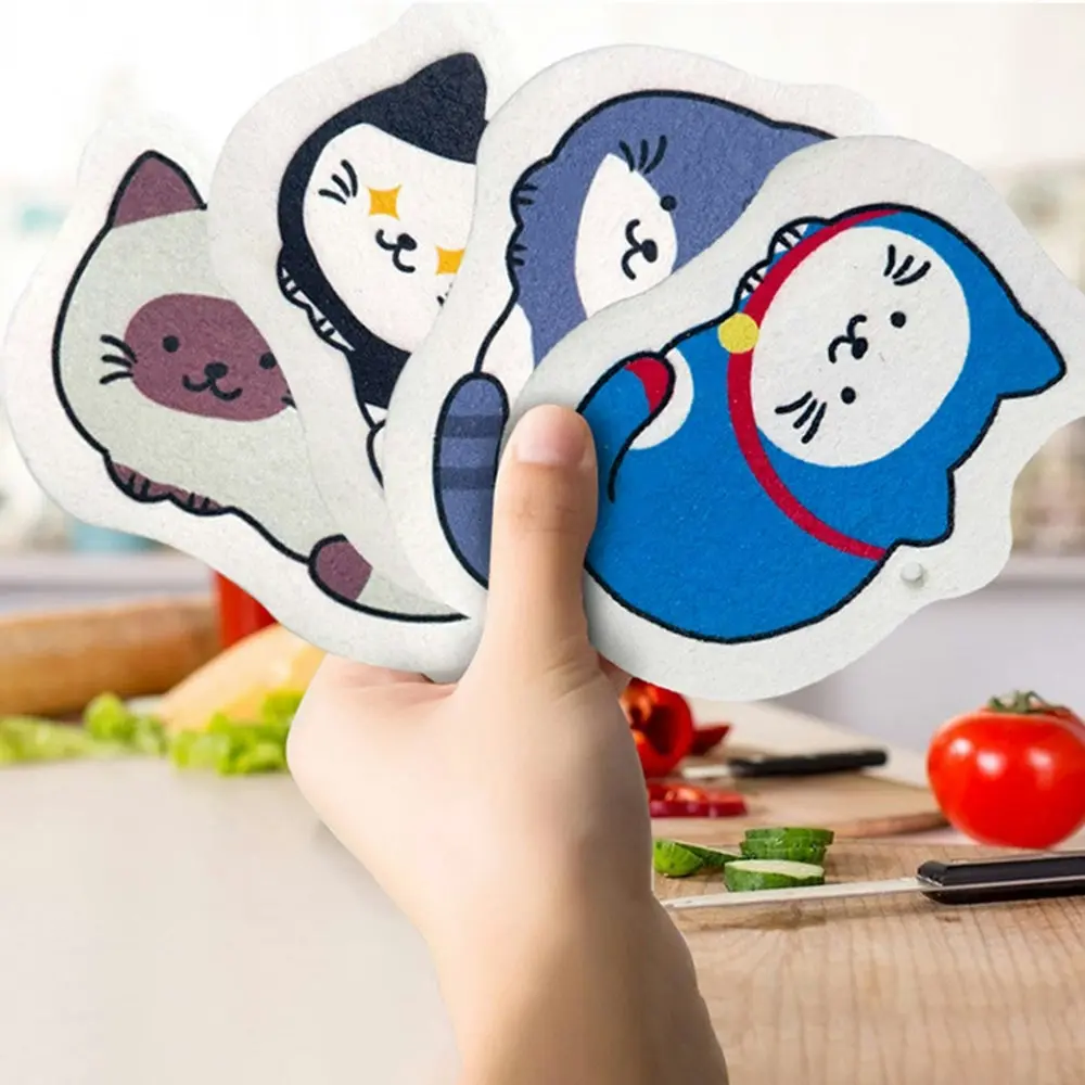 10Pcs Compressed wood pulp cotton cartoon sponge wipe cleaning sponge wipe - Home & Garden
