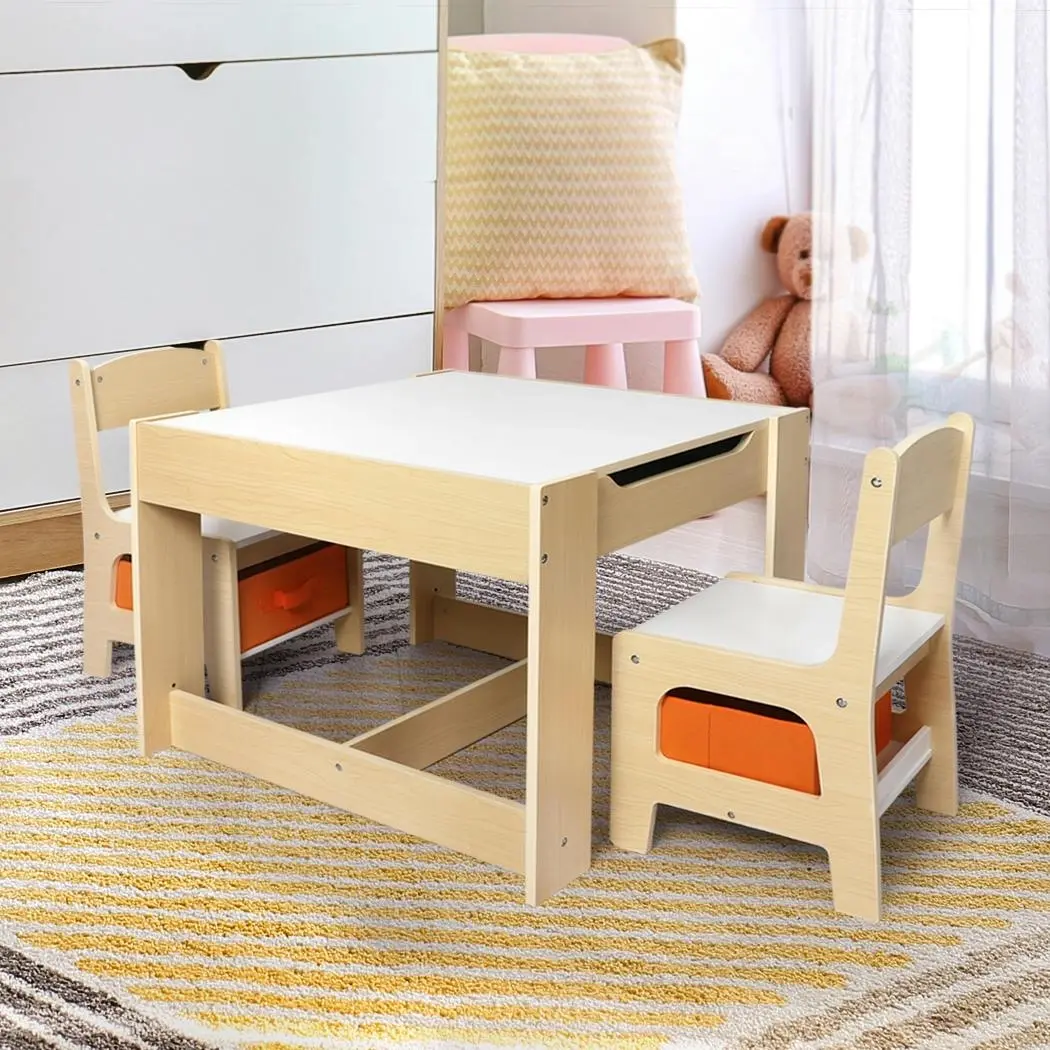BoPeep Kids Table and Chair Set Storage Box Toys Play Activity Desk Wooden Study - Up to 70% Off Kids & Baby Furniture
