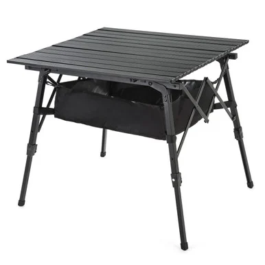 Arrowhead KKS0374U 39" Aluminum Roll Up Camp Table - Black