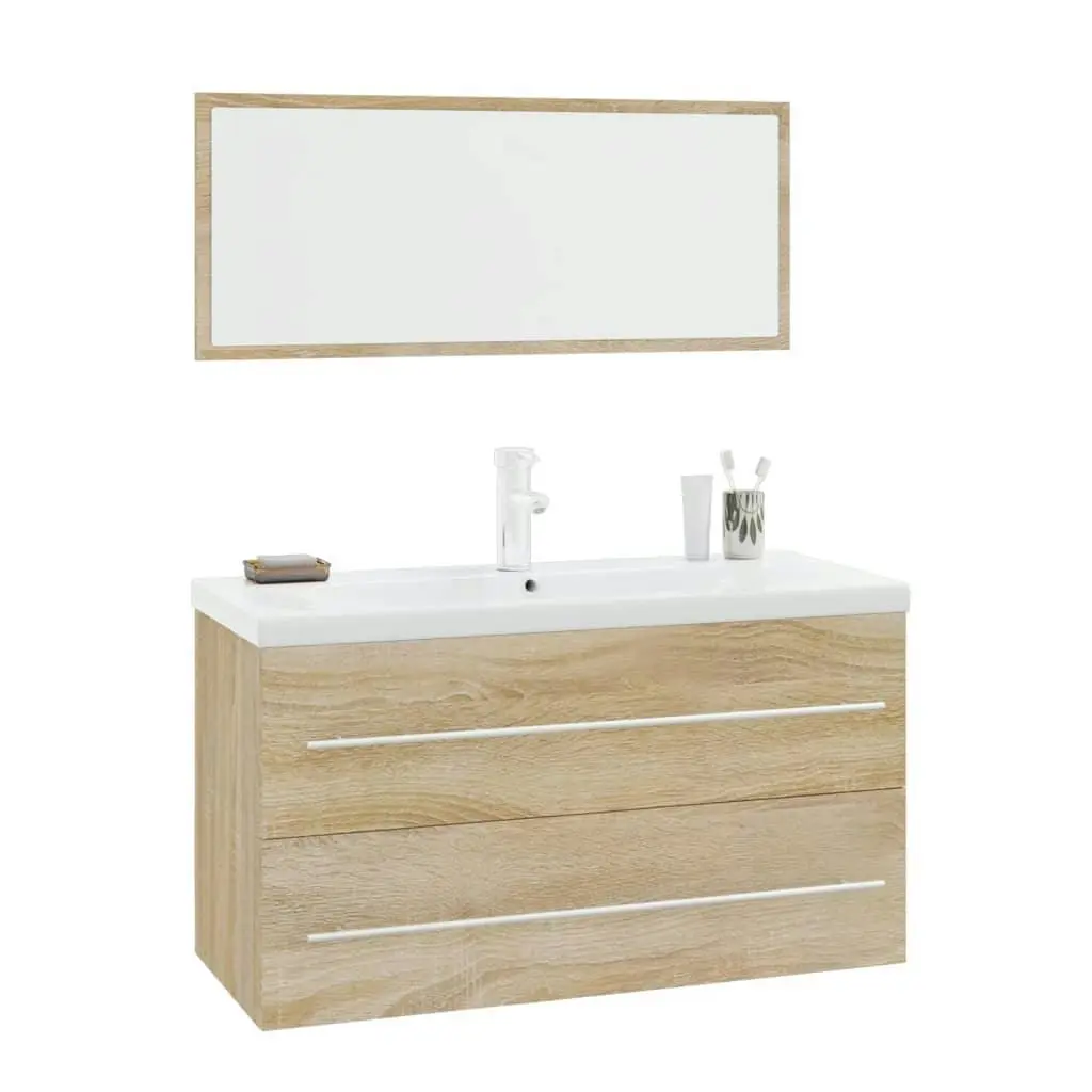 3 Piece Bathroom Furniture Set Sonoma Oak 3152850