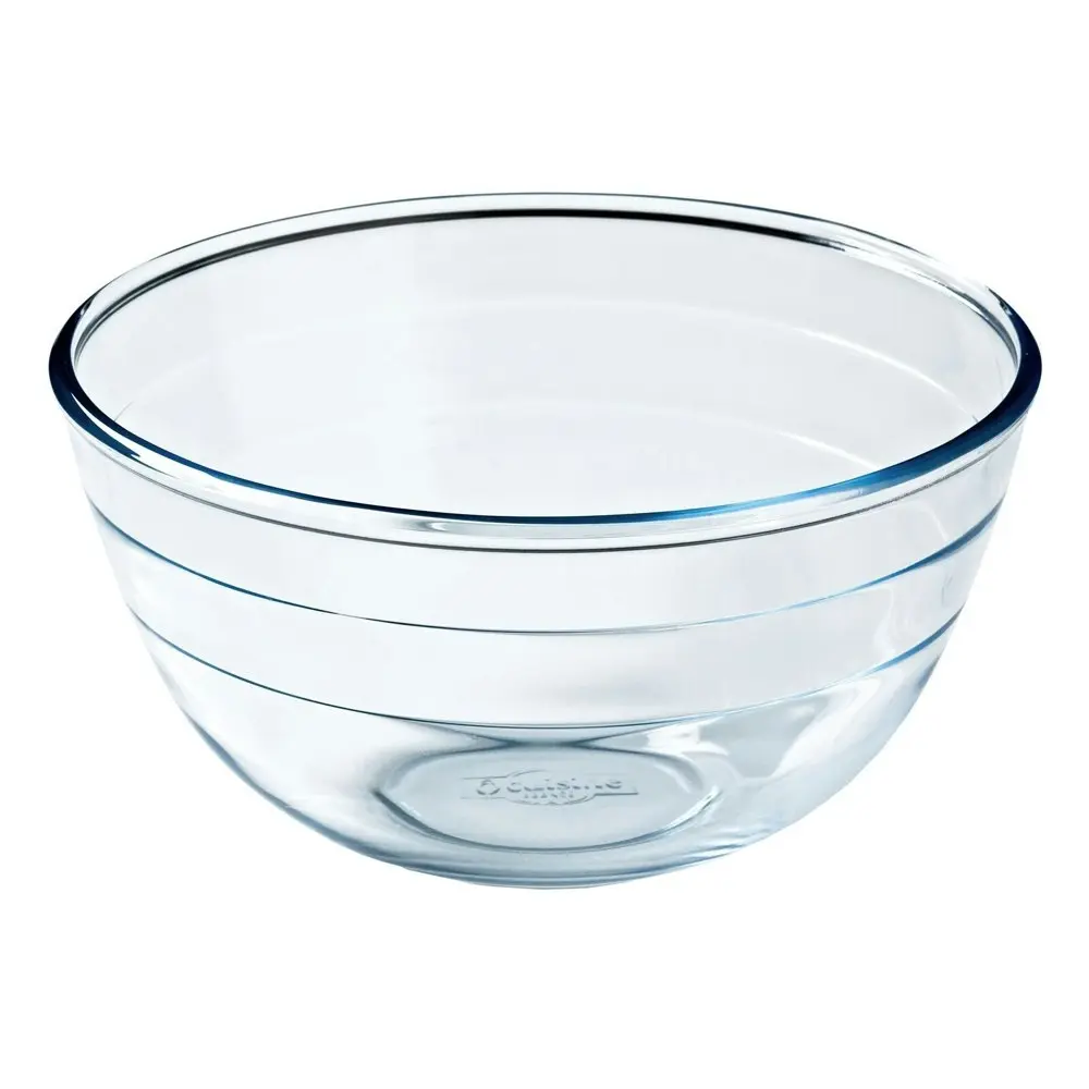 O Cuisine 24cm/3L Glass Mixing Bowl Dish Round Kitchen Baking Cookware Clear - Home & Garden