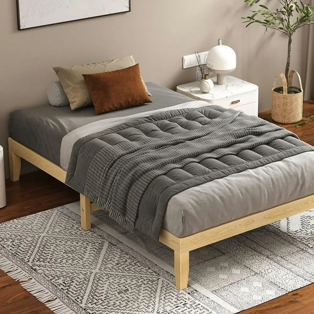 Alfordson Mattress Platform Wooden Bed Frame Single - Furniture