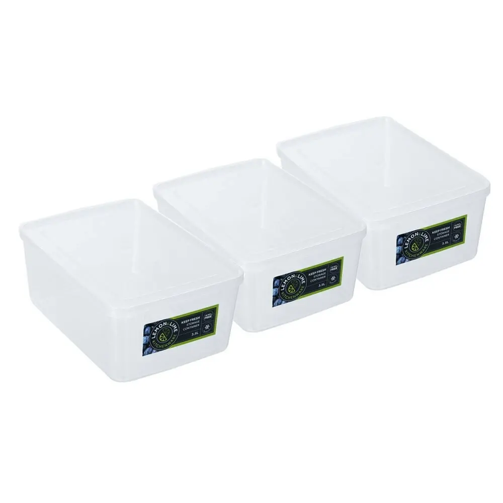 3PK Lemon & Lime Keep Fresh 3.5L Food Container 24cm Kitchen Storage Canister - Home & Garden