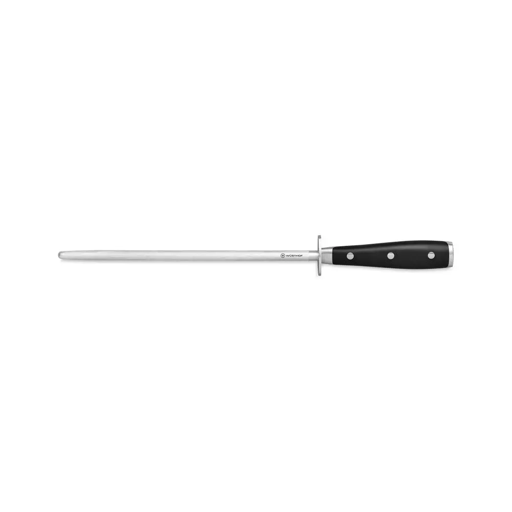 Wusthof Classic Ikon Sharp Honing Steel Edge/Blade Sharpener Rod Black 26cm - Home & Garden