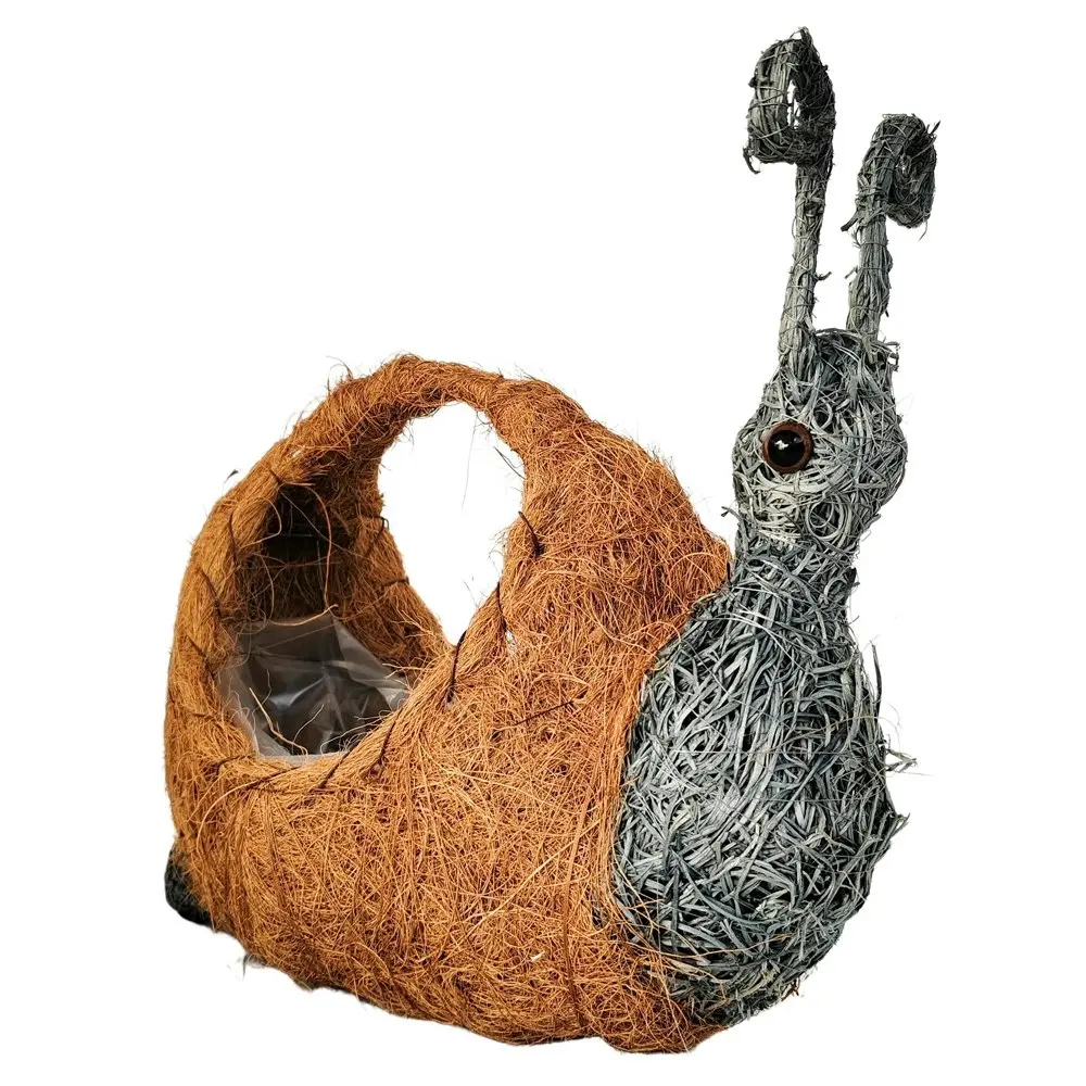 Urban Products HUSK Snail Themed Home Decor Planter Pot Box Natural 30cm - Home & Garden