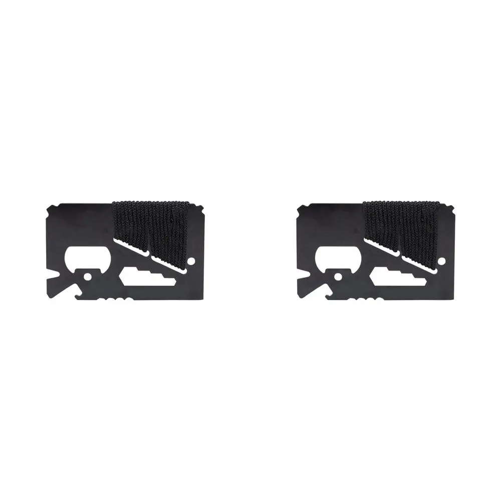 2x Trixie & Milo Pocket Survival 14-in-1 Portable Hand Tool 8.5x5.3cm BLK