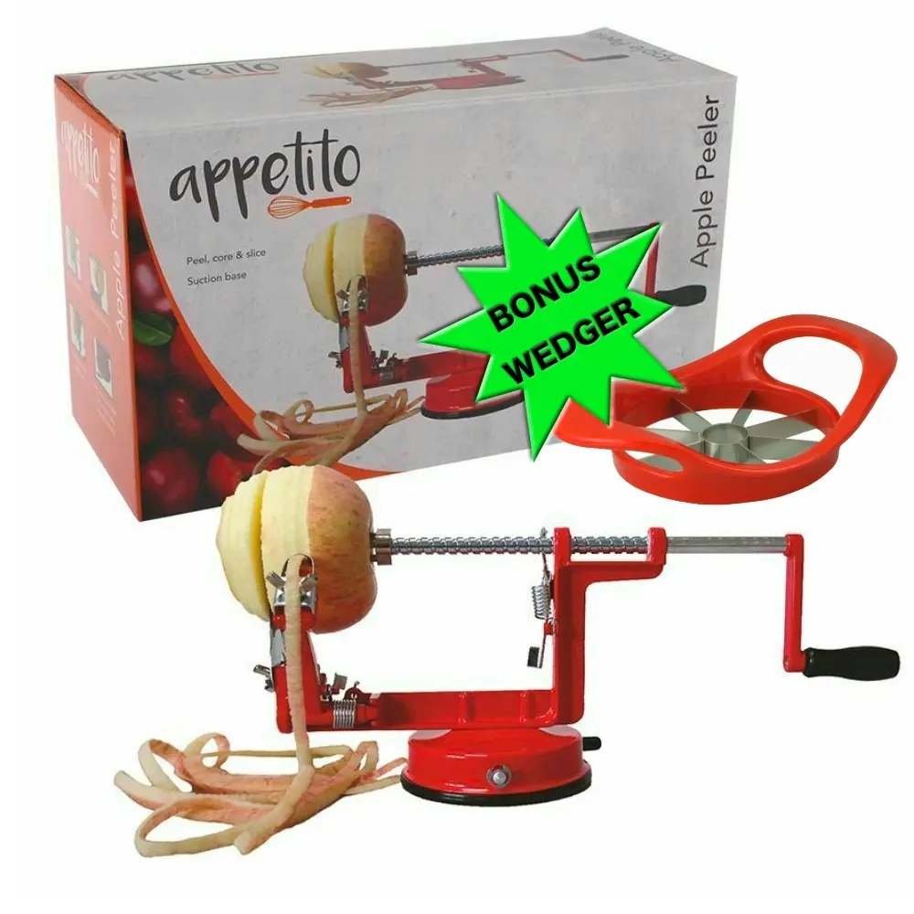Apple Peeler & Corer W/ Suction Base & Apple Wedger - Home & Garden
