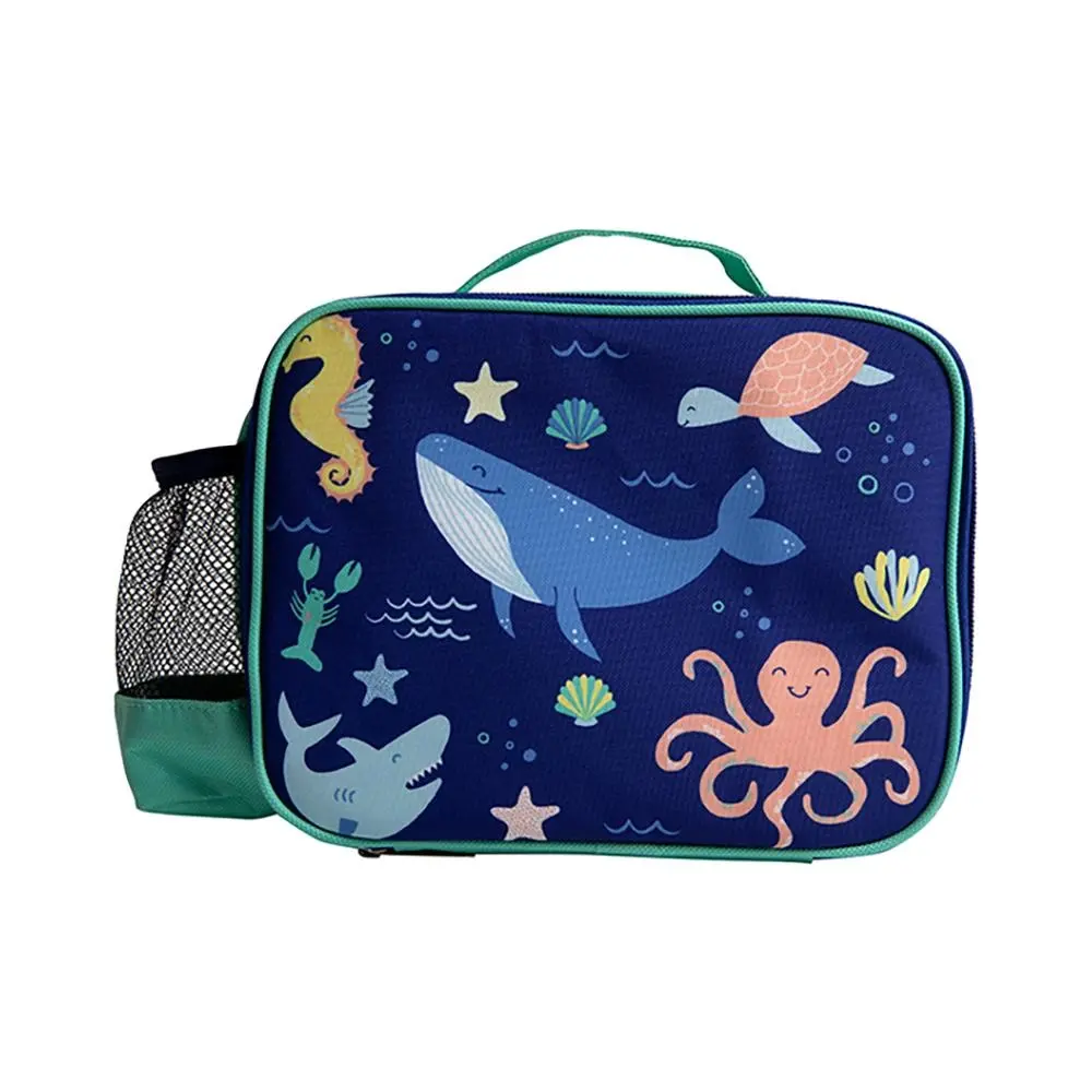 Ladelle Ocean 23cm Insulated Kids/Children PEVA Zip Lunch Prep Bag w/Bottle Net - Home & Garden