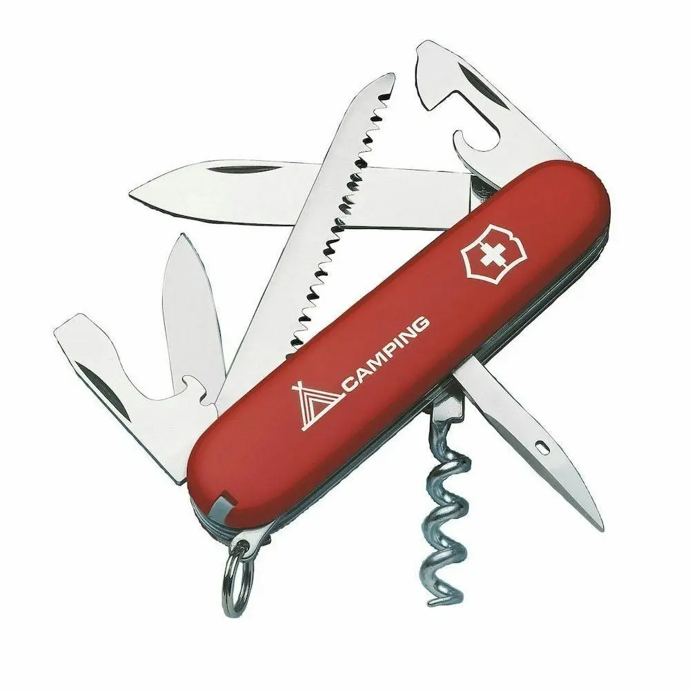 Victorinox Camper Red Swiss Army Pocket Knife 13 Functions - Sports & Outdoor