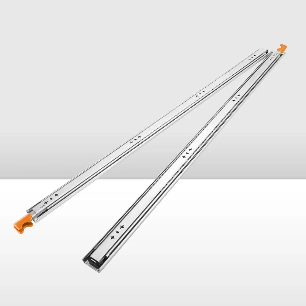 125KG Pair Locking Drawer Slides 1016mm Runners Trailer Draw Full Extension 4WD - Hardware