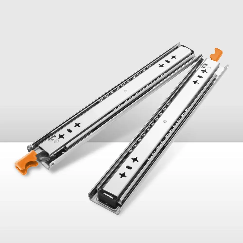 125KG Pair Locking Drawer Slides 350mm Runners Trailer Draw Full Extension 4WD - Hardware