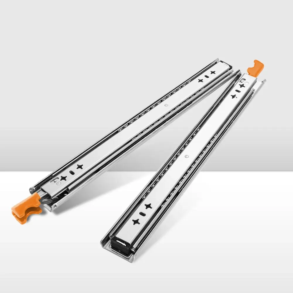125KG Pair Locking Drawer Slides 450mm Runners Trailer Draw Full Extension 4WD - Hardware