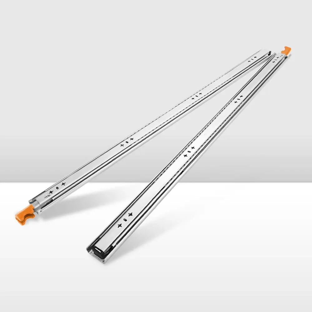 125KG Pair Locking Drawer Slides 900mm Runners Trailer Draw Full Extension 4x4 - Hardware