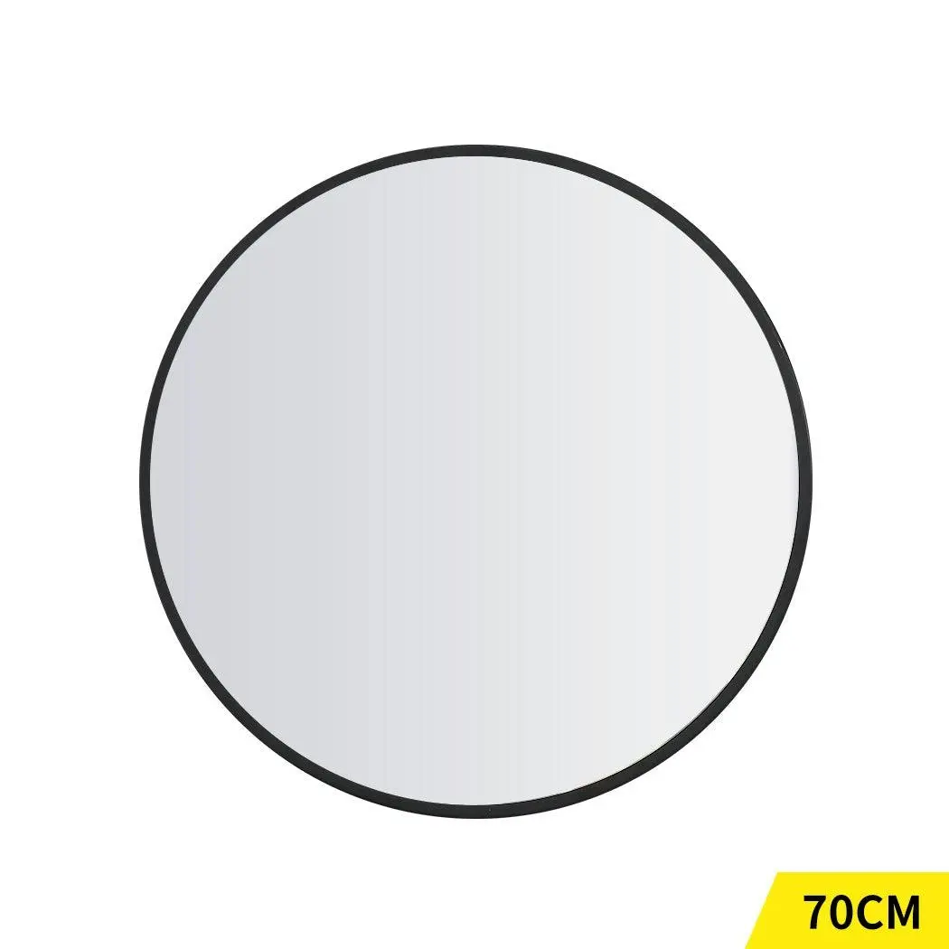 Traderight Group Wall Mirror Round Shaped Bathroom Makeup Mirrors Smooth Edge 70cm - Home & Garden