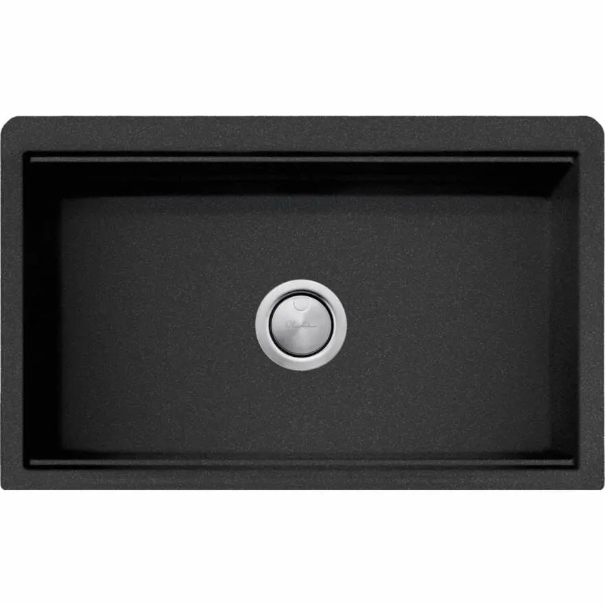 Oliveri Santorini Farmhouse Undermount Sink Black - Hardware