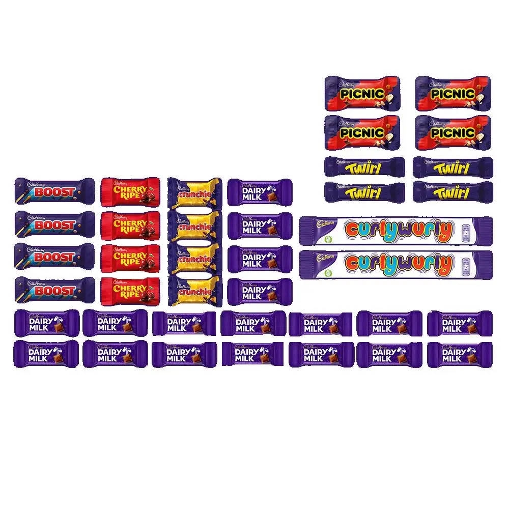 Cadbury Family Deal Showbag w/ Curly Wurly/Picnic/Crunchie/Cherry Ripe Chocolate - Groceries
