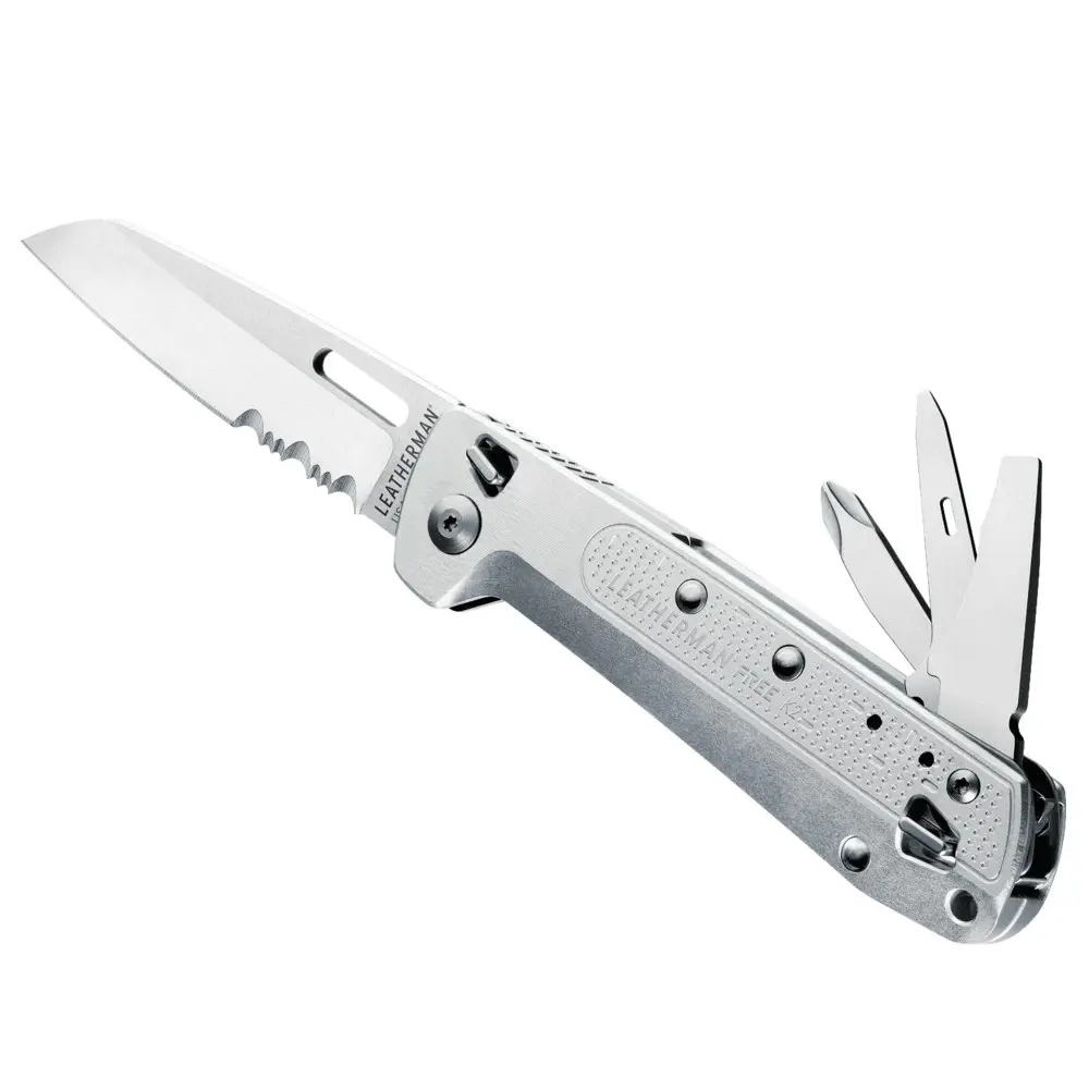 Leatherman Free K2x Multi Tool & Pocket Knife | 8 Tools Silver - Sports & Outdoor